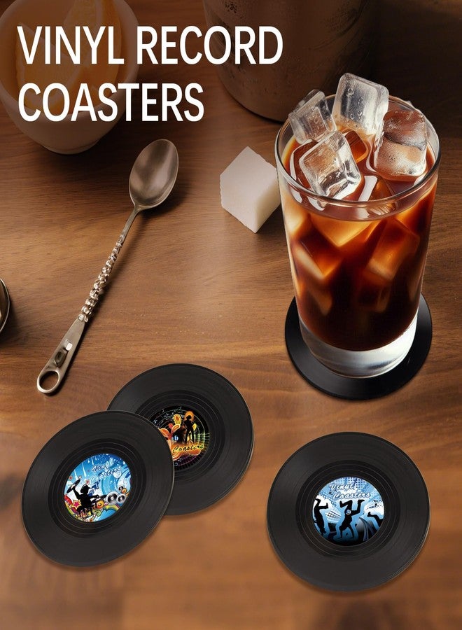 Anpuimult 24 PCS Retro Decor Vinyl Record Coasters Music Gift ，Bars、Birthdays, Parties for Music Lovers Colorful Coaste，Apartment Decor Housewarming and Wedding Decorations Gifts Ideas - Image 3